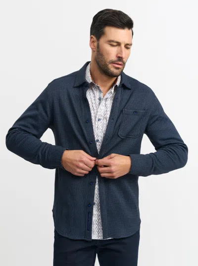 Robert Graham Bressett Long Sleeve Knit Top In Navy