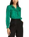 Robert Graham Brigitte Silk-blend Woven Shirt In Green