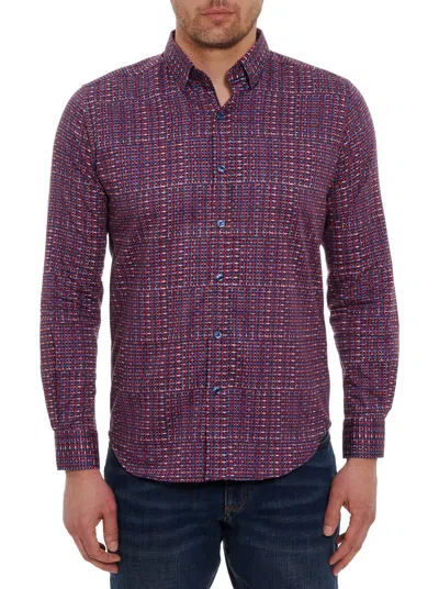Robert Graham Brimsley Long Sleeve Button Down Shirt In Purple