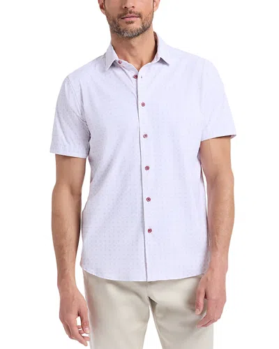 Robert Graham Brompton Knit Short Sleeve Button-up Shirt In White