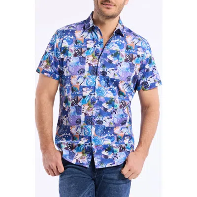 Robert Graham Broward Short Sleeve Cotton Dress Shirt