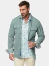 Robert Graham Brunner 2 Textured Knit Button Down Shirt In Slate Blue