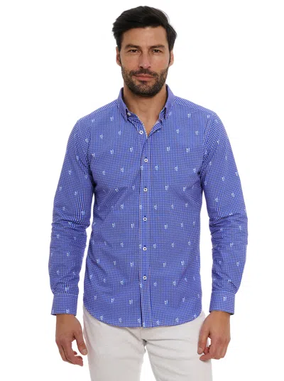 Robert Graham Bryson Long Sleeve Button Down Shirt In Blue