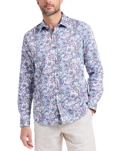 Robert Graham Buckingham Long Sleeve Woven Shirt In Blue