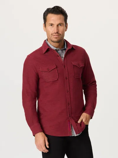 Robert Graham Burstead Knit Shirt Jacket In Burgundy