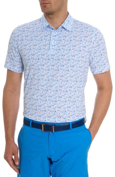 Robert Graham Calder Geo Print Performance Golf Polo In Blue