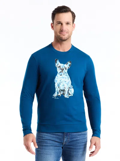 Robert Graham Camo Graham Long Sleeve Knit Shirt In Blue