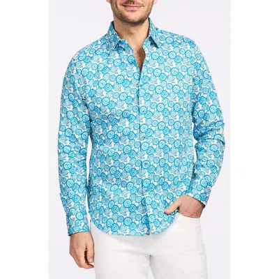 Robert Graham Cantley Cotton Button-up Shirt In Blue
