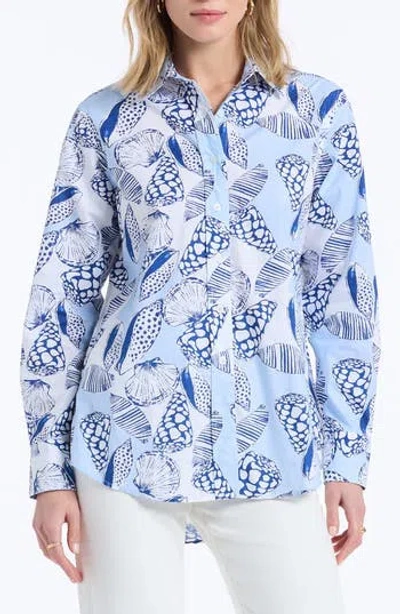 Robert Graham Carrie Long Sleeve Woven Shirt In Blue