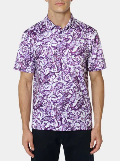 Robert Graham Casto Short Sleeve Polo In Purple