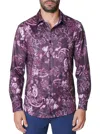 Robert Graham Catalano Long Sleeve Shirt In Berry