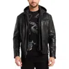 Robert Graham Cedro Leather Moto Jacket With Removable Quilted Bib In Black