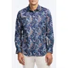 Robert Graham Chandler Floral & Paisley Stretch Cotton Button-up Shirt In Blue