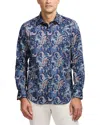 Robert Graham Chandler Printed Long Sleeve Button Front Shirt In Brown
