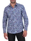 Robert Graham Abstract Butterfly Print Cotton Button-up Shirt In Blue