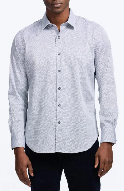 Robert Graham Cheslyn Geometric Print Stretch Cotton Button-up Shirt In Gray