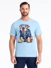 Robert Graham Chill Bulldog Cotton Graphic T-shirt In Blue