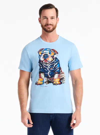 Robert Graham Chill Bulldog Cotton Graphic T-shirt In Blue