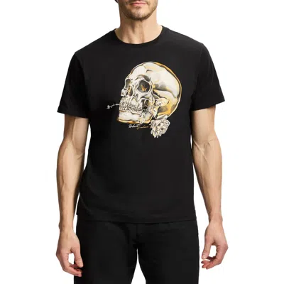 Robert Graham Chrome Skull Knit Graphic T-shirt In Black