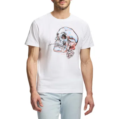 Robert Graham Chrome Skull Knit Graphic T-shirt In White