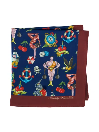 Robert Graham Circus Pocket Square In White