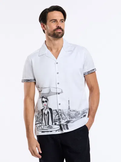 Robert Graham City Girl Short Sleeve Button Down Shirt In White