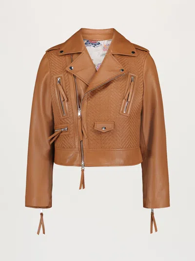 Robert Graham Clara Leather Jacket In Brown