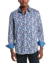 Robert Graham Clarke Classic Fit Woven Shirt In Blue