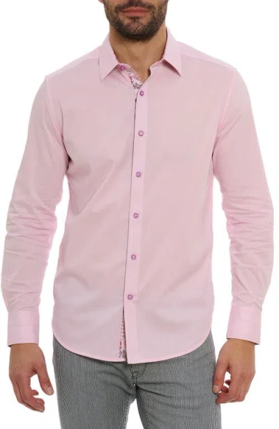 Robert Graham Classic Fit Solid Cotton Button-up Shirt In Pink