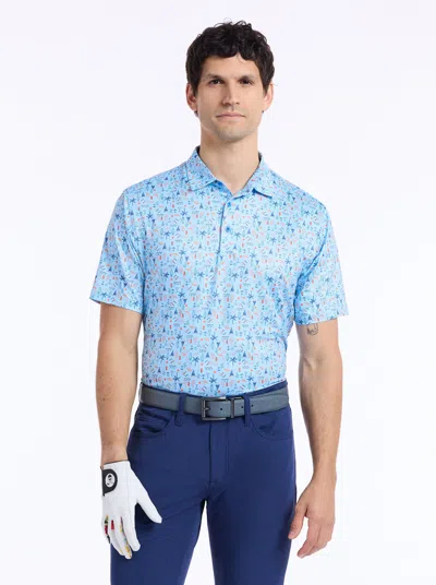 Robert Graham Coastal Vibes Short Sleeve Polo In Blue