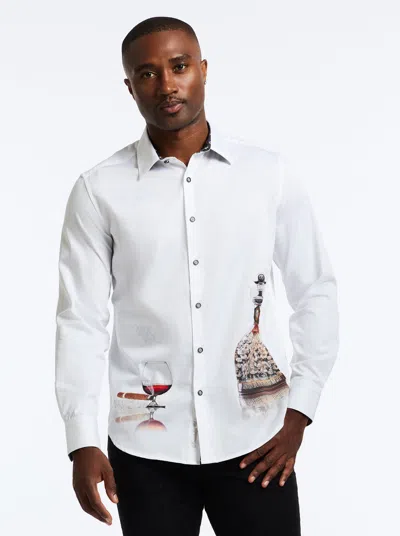 Robert Graham Cognac Long Sleeve Button Down Shirt In White