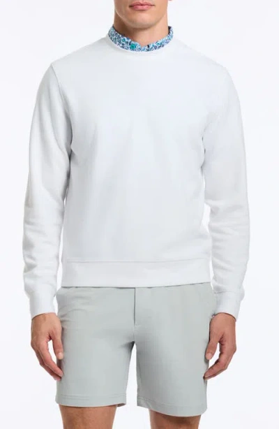 Robert Graham Colbourne Crewneck Knit Performance Pullover In White