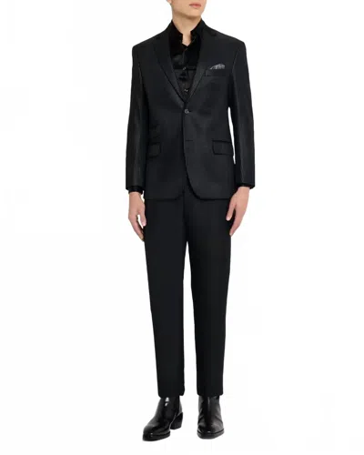 Robert Graham Colden Velvet Houndstooth Blazer In Black