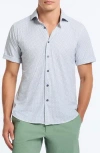 Robert Graham Copacabana Classic Fit Gingham Short Sleeve Knit Button-up Shirt In Blue