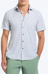Robert Graham Copacabana Classic Fit Gingham Short Sleeve Knit Button-up Shirt In Blue