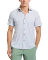 Robert Graham Copacabana Classic Fit Gingham Short Sleeve Knit Button-up Shirt In Blue