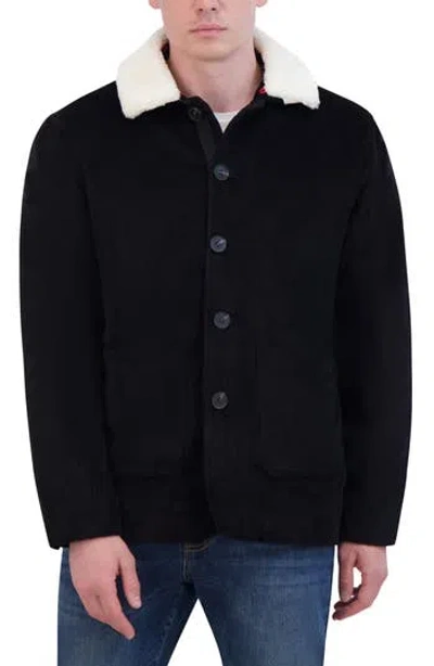 Robert Graham Corduroy Quilt Lined Barn Jacket In Black