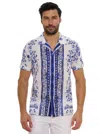 Robert Graham Corsica Short Sleeve Button Down Shirt In Blue