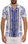 Robert Graham Corsica Short Sleeve Button Down Shirt In Blue