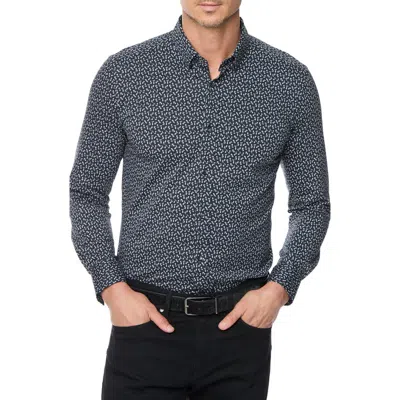 ROBERT GRAHAM ROBERT GRAHAM CROSSBONES COTTON BUTTON-UP KNIT SHIRT