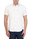 Robert Graham Thresher Classic Fit Solid Short Sleeve Cotton Seersucker Button-up Shirt In White
