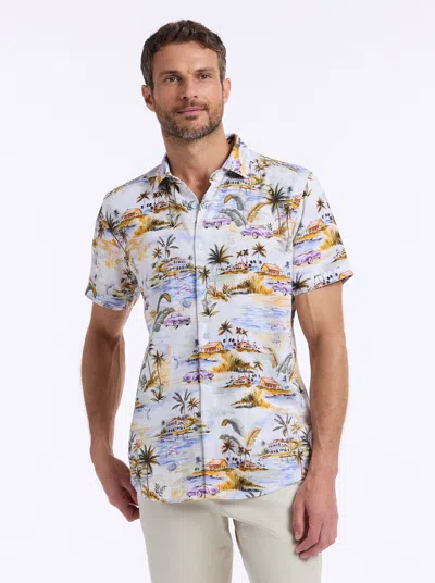 Robert Graham Curtis Short Sleeve Button Down Shirt In White