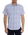 Robert Graham Cyprus Printed Short Sleeve Seersucker Button Front Shirt In Blue