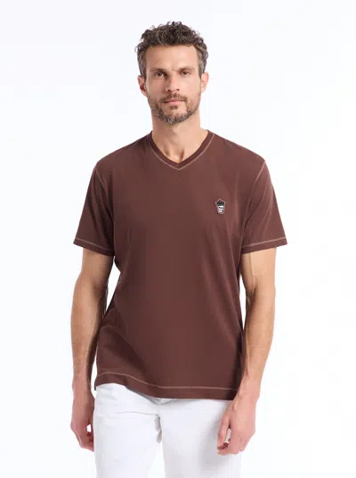 Robert Graham Damien Short Sleeve T-shirt In Brown
