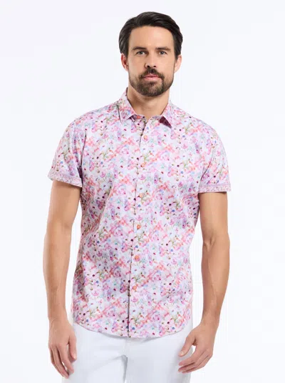 Robert Graham Danford Short Sleeve Button Down Shirt In Pink