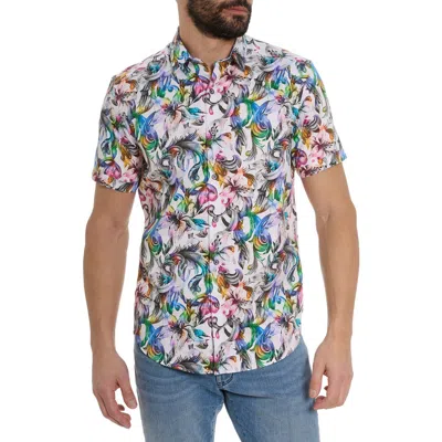 Robert Graham Daponte Short Sleeve Button Up Shirt In White Multi