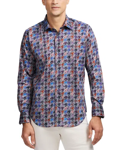 Robert Graham Darcy Cotton Blend Button Down Shirt In Blue