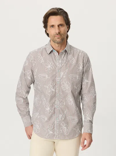 Robert Graham Darien Long Sleeve Button Down Shirt In Brown