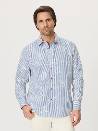 Robert Graham Darien Long Sleeve Button Down Shirt In Blue