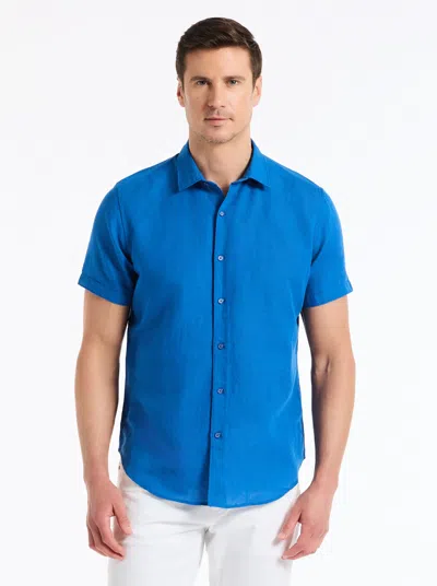 Robert Graham Davis Short Sleeve Button Down Shirt In Blue